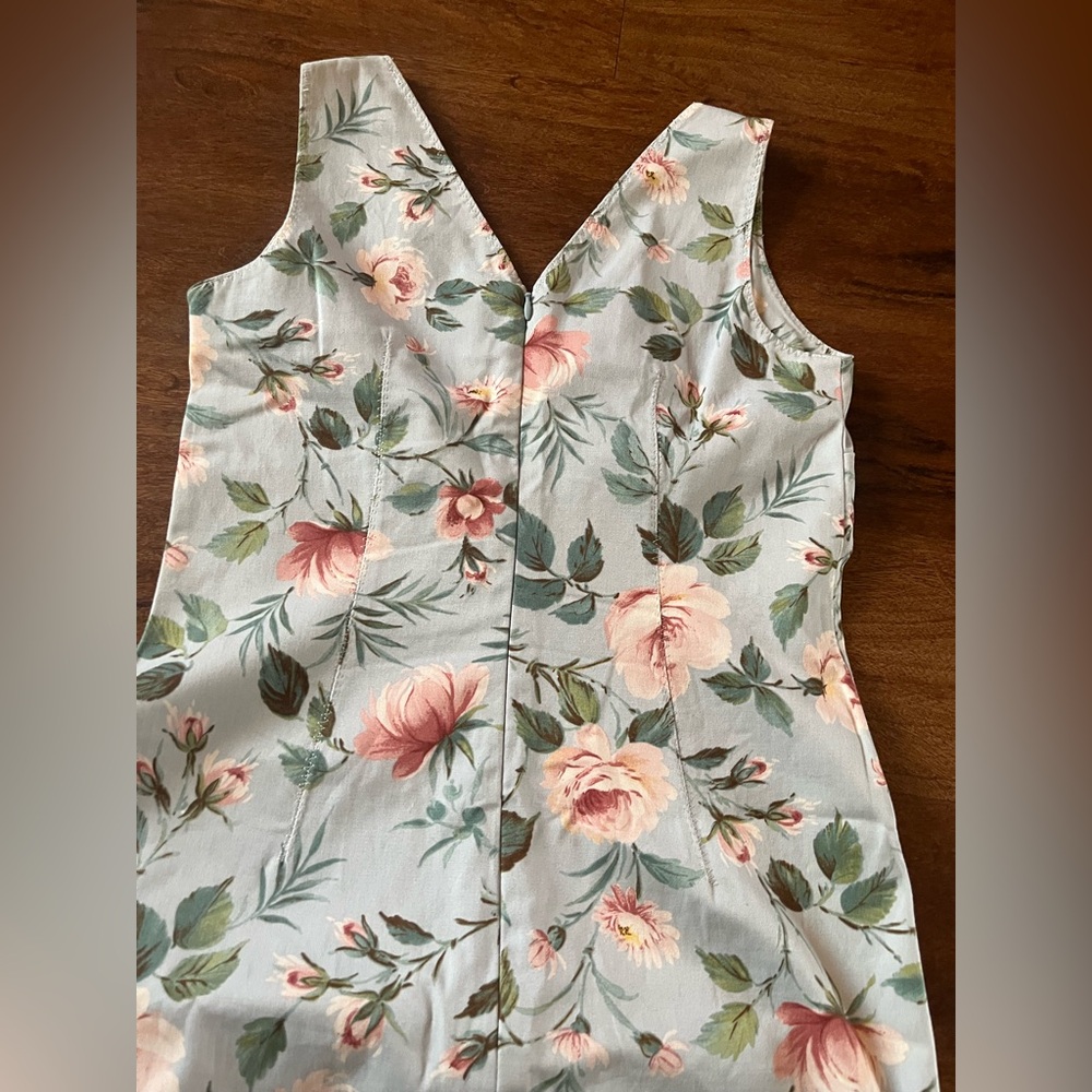 Dolce & Gabbana White Floral Midi Dress with Pink and Green Accents - Picture 16 of 16